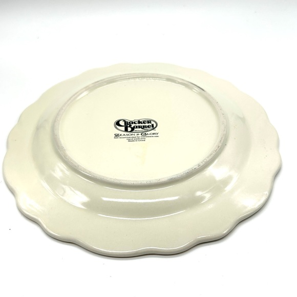 Cracker Barrel Season of Glory PEACE Dinner Plate Ivory/Gold Snowflake 8" - Picture 5 of 10